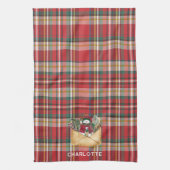 Schattige Plaid Rustiek Script Kerst Feestdagen Cu Theedoek (Verticaal)