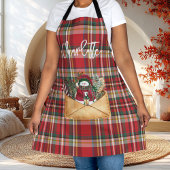 Schattige Plaid Rustiek Script Kerst Feestdagen Na Schort