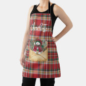 Schattige Plaid Rustiek Script Kerst Feestdagen Na Schort (Insitu)