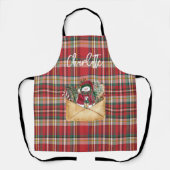 Schattige Plaid Rustiek Script Kerst Feestdagen Na Schort (Voorkant)