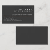 Schattige Plain Grey Black Designer Visitekaartje (Voorkant / Achterkant)