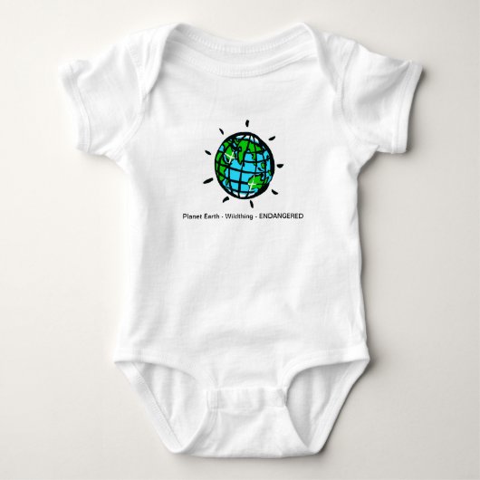  Schattige  planeet AARDE- Baby milieubeschermer Romper (Voorkant)