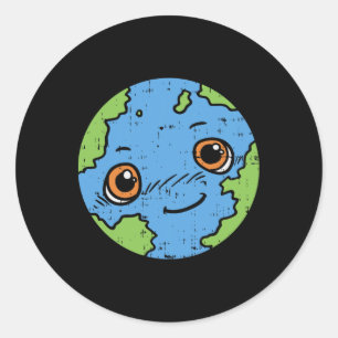 Schattige Planet Earth Shirt 22 april Pro Environ Ronde Sticker