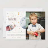 Schattige planeten in de ruimte voor verjaardagen  bedankkaart (Voorkant)