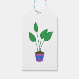 Schattige Plant in Plantpot Houseplant Gift Label Cadeaulabel