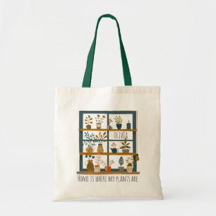 Schattige Plant Lady Waterverf Potted Planten Naam Tote Bag
