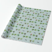 Schattige Plant Liefhebber Met Eigen Naam Cadeaupapier (Uitgerold)