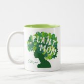 Schattige Plant Moeder Persoonlijke Plant Liefhebb Tweekleurige Koffiemok (Links)