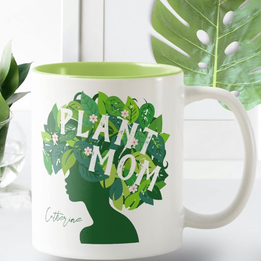 Schattige Plant Moeder Persoonlijke Plant Liefhebb Tweekleurige Koffiemok