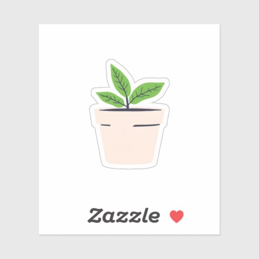 Schattige Plant Sticker (Vel)