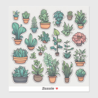 Schattige plant sticker blad