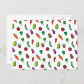 Schattige Plantaardig Voedselpatroon Briefkaart (Voorkant / Achterkant)