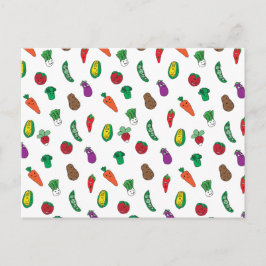 Schattige Plantaardig Voedselpatroon Briefkaart