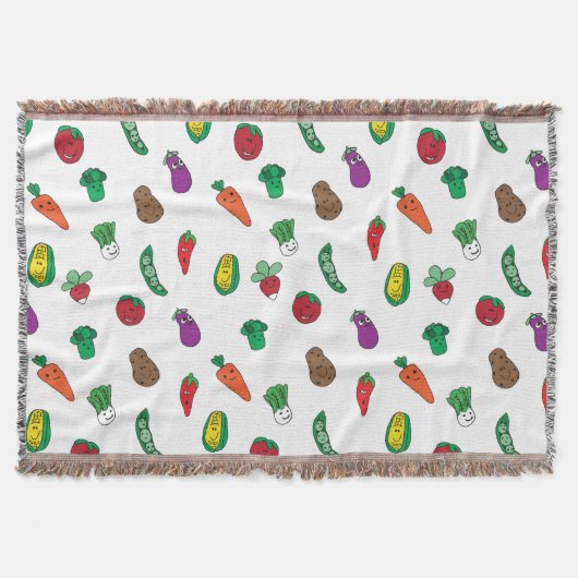 Schattige Plantaardig Voedselpatroon Deken (Voorkant)