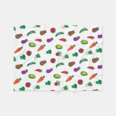 Schattige Plantaardig Voedselpatroon Fleece Deken (Voorkant (Horizontaal))