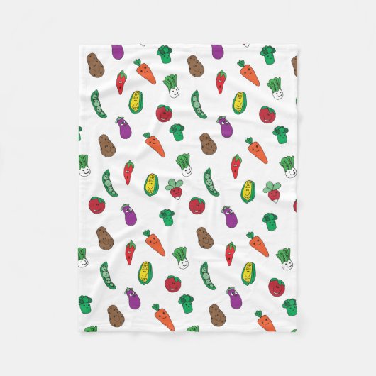 Schattige Plantaardig Voedselpatroon Fleece Deken (Voorkant)