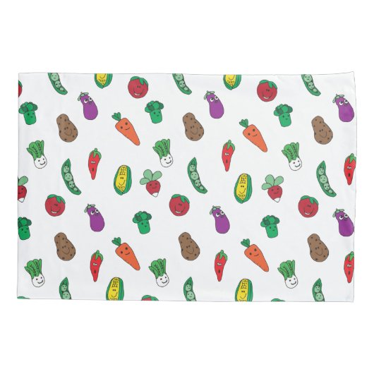 Schattige Plantaardig Voedselpatroon Kussensloop (Achterkant)