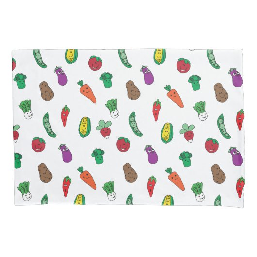 Schattige Plantaardig Voedselpatroon Kussensloop (Voorkant)