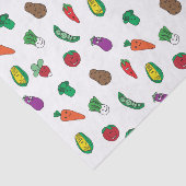 Schattige Plantaardig Voedselpatroon Tissuepapier (Detail)
