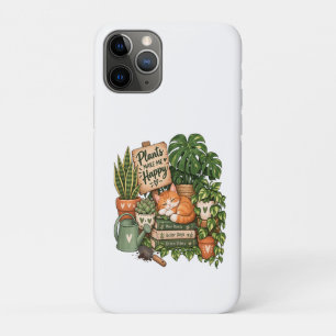 Schattige Plantenliefhebber Kat – Planten Maken Me Case-Mate iPhone Case