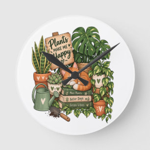 Schattige Plantenliefhebber Kat – Planten Maken Me Ronde Klok
