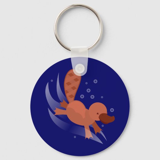 schattige Platypus-duik Sleutelhanger (Voorkant)