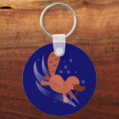 schattige Platypus-duik Sleutelhanger (Voorkant)