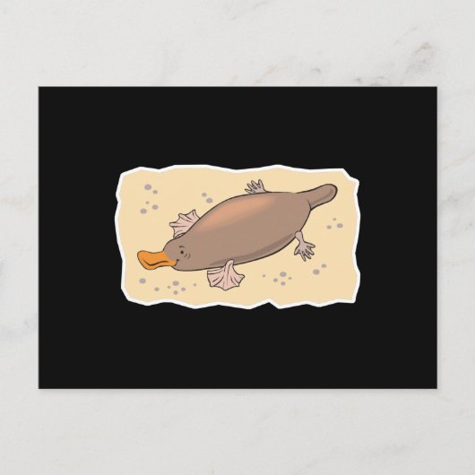 schattige platypus in zand briefkaart (Voorkant)