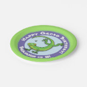 Schattige plezier gepersonaliseerde groene gekko c papieren bordje (Gekanteld)