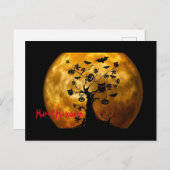 Schattige plezier Happy Halloween Scary Tree en Vo Feestdagenkaart (Voorkant / Achterkant)