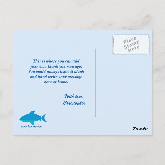 Schattige plezier onder het zee Dank u briefkaart (Achterkant)