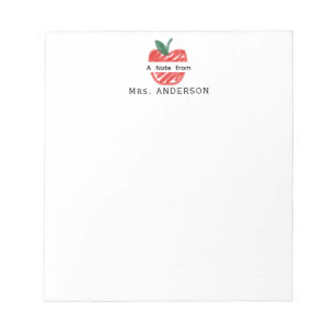 Schattige plezier Red Apple Hand getrokken leraar  Notitieblok