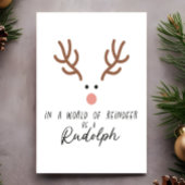 Schattige plezier Vrolijk kerstfeest Rudolph Briefkaart