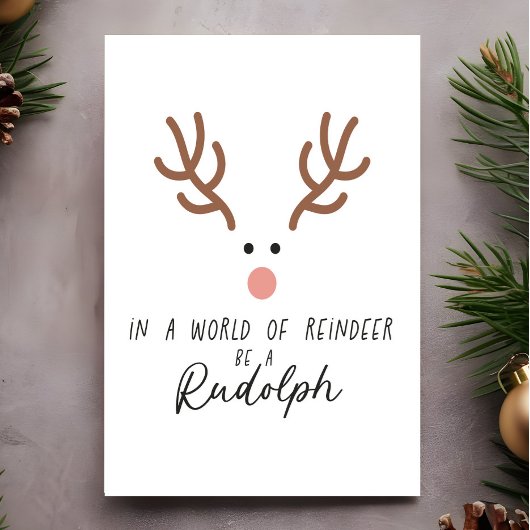 Schattige plezier Vrolijk kerstfeest Rudolph Briefkaart