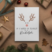 Schattige plezier Vrolijk kerstfeest Rudolph Briefkaart