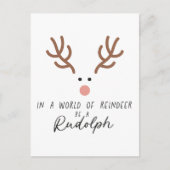 Schattige plezier Vrolijk kerstfeest Rudolph Briefkaart (Voorkant)
