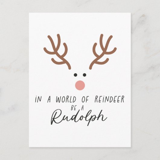 Schattige plezier Vrolijk kerstfeest Rudolph Briefkaart (Voorkant)