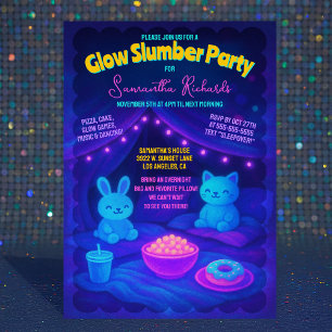 Schattige pluche gloed neon slumber verjaardagsfee kaart