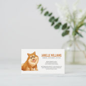 Schattige pluizig hondschilderen en lachen visitekaartje (Staand voorkant)