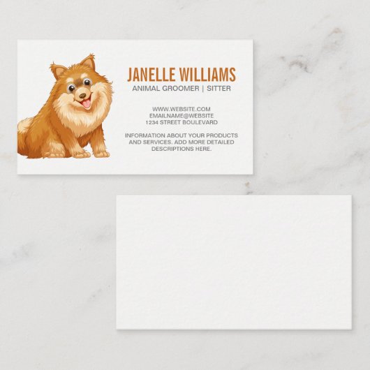 Schattige pluizig hondschilderen en lachen visitekaartje (Voorkant / Achterkant)