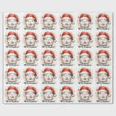 Schattige pluizig kerstkonijn cadeaupapier (Vlak)