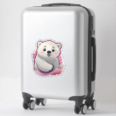 Schattige pluizig polair Beer Sticker (Koffer)