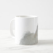 Schattige pluizig wit maltees koffiemok (Voorkant links)