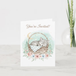 Schattige, pluizige baby wolf Baby Shower