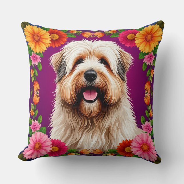 Schattige Pluizige Hond Betoverende Huisdierliefhe Kussen (Voorkant)