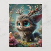 Schattige pluizige jackalope kitten briefkaart (Voorkant)