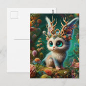 Schattige pluizige Jackalope Kitten Critter Briefkaart (Voorkant / Achterkant)