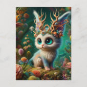 Schattige pluizige Jackalope Kitten Critter Briefkaart (Voorkant)