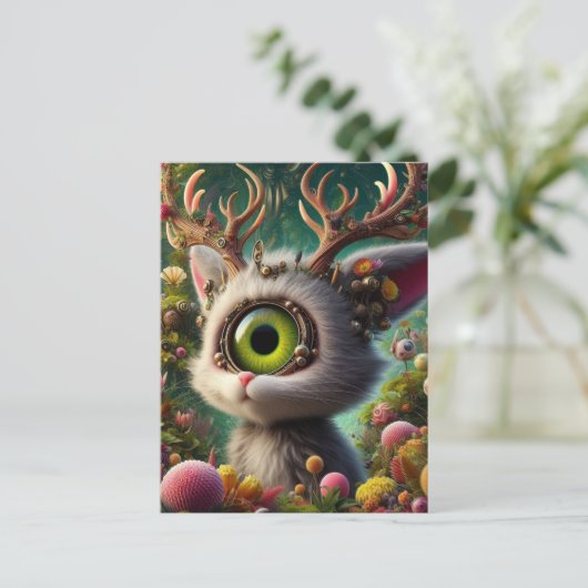 Schattige pluizige jakhals briefkaart (Staand voorkant)