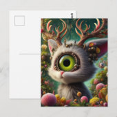 Schattige pluizige jakhals briefkaart (Voorkant / Achterkant)